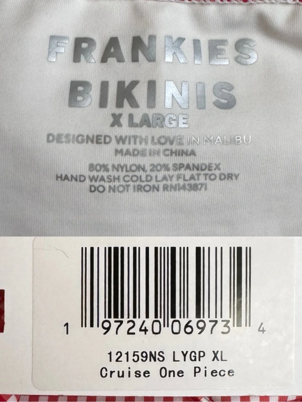 NWT Frankies Bikini Cruise Monokini One Piece Swimsuit in Ladybug Gingham XL